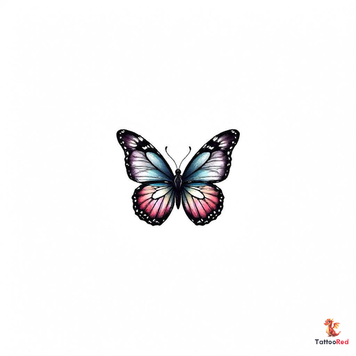 A vibrant and intricate realistic butterfly tattoo design.