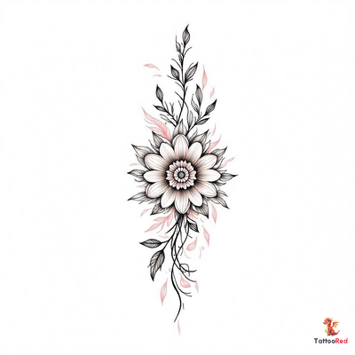 Soft and delicate mandala tattoo design with pastel colors and intricate patterns.