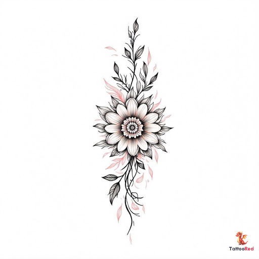Soft and delicate mandala tattoo design with pastel colors and intricate patterns.
