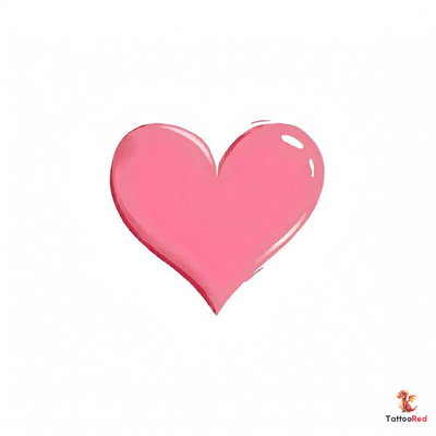Vibrant pink heart tattoo design symbolizing love and affection.