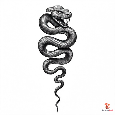 Photorealistic king cobra tattoo showcasing intricate scales and fierce features.