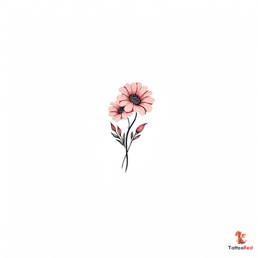 minimalist gerbera flowers with clean lines, subtle touch of color, elegant and simple design