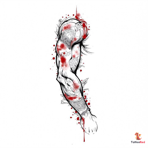 Tattoo design inspired by ancient Greece featuring gods, mythological creatures, and architectural motifs.