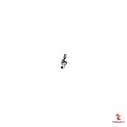 Minimalist music note tattoo showcasing simple linework and modern design.