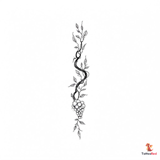 Neo-traditional grapevine tattoo design wrapping around the forearm.
