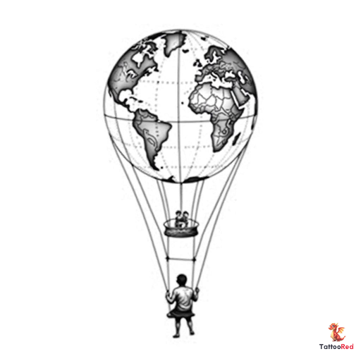 Design a highly detailed, black-and-white tattoo inspired by the concept of a person sitting in a sw