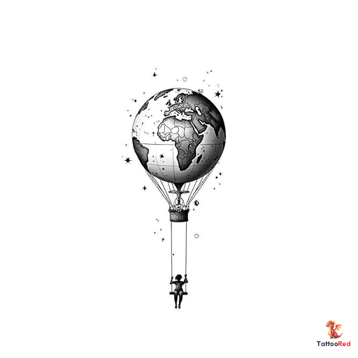 Design a highly detailed inspired by the concept of a person sitting in a swing attached to a hot ai