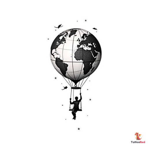 Design a highly detailed inspired by the concept of a person sitting in a swing attached to a hot ai