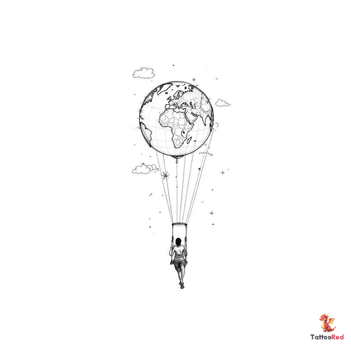 Design a highly detailed inspired by the concept of a person sitting in a swing attached to a hot ai