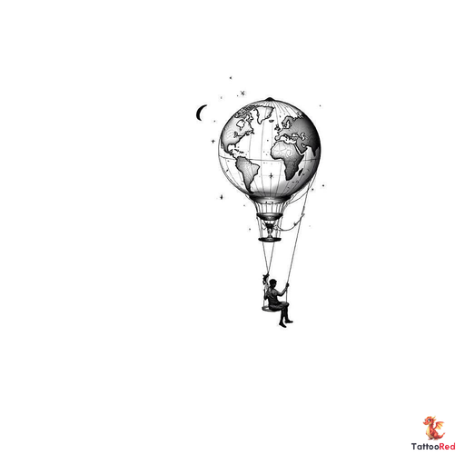 Design a highly detailed inspired by the concept of a person sitting in a swing attached to a hot ai